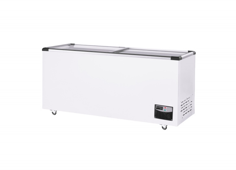 Chest Freezer-Flat sliding glass doors