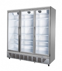 Upright Glass Door Freezer-Flat Top